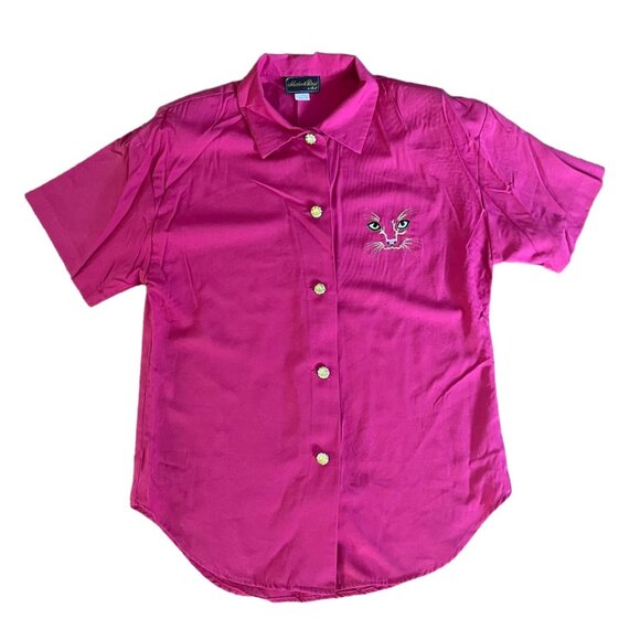 VTG Embroidered Cat Shirt - Picture 3 of 6